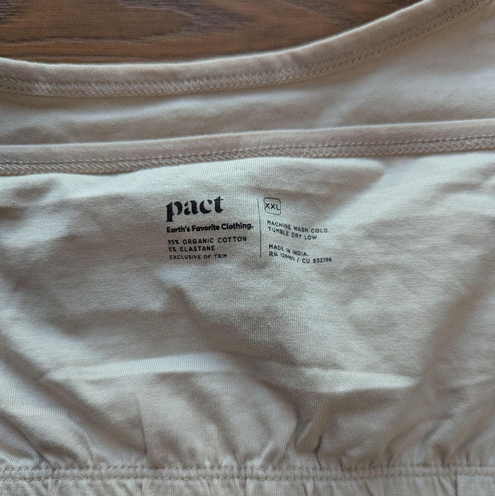 Pact Organic Cotton Women's Everyday Shelf Bra Camisole Champagne XXL - Picture 5 of 11
